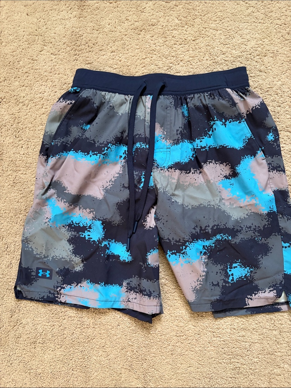 Under Armour Navy, Blue & Gray Abstract Print Performance Shorts